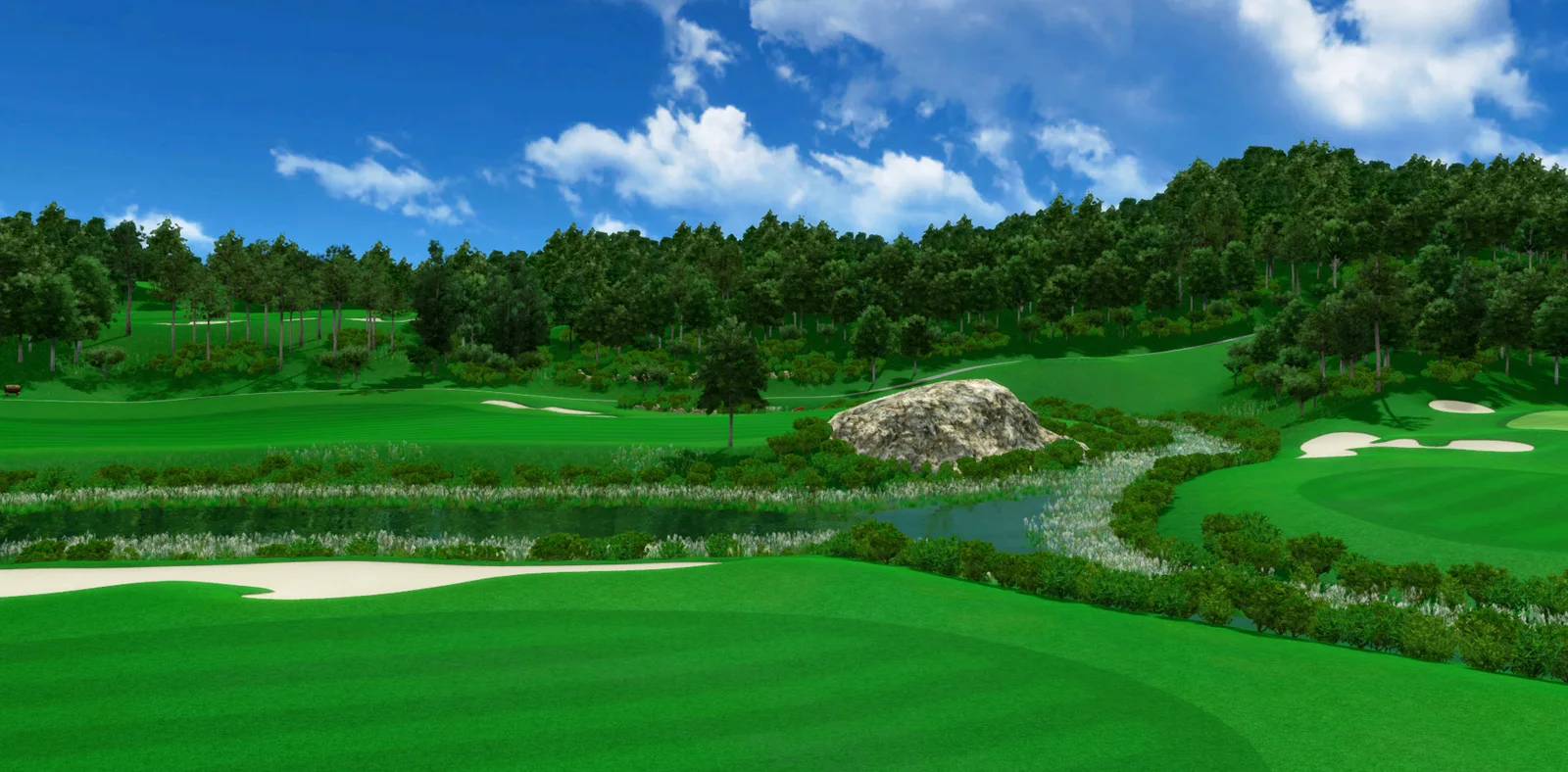 Completed digital golf course environment