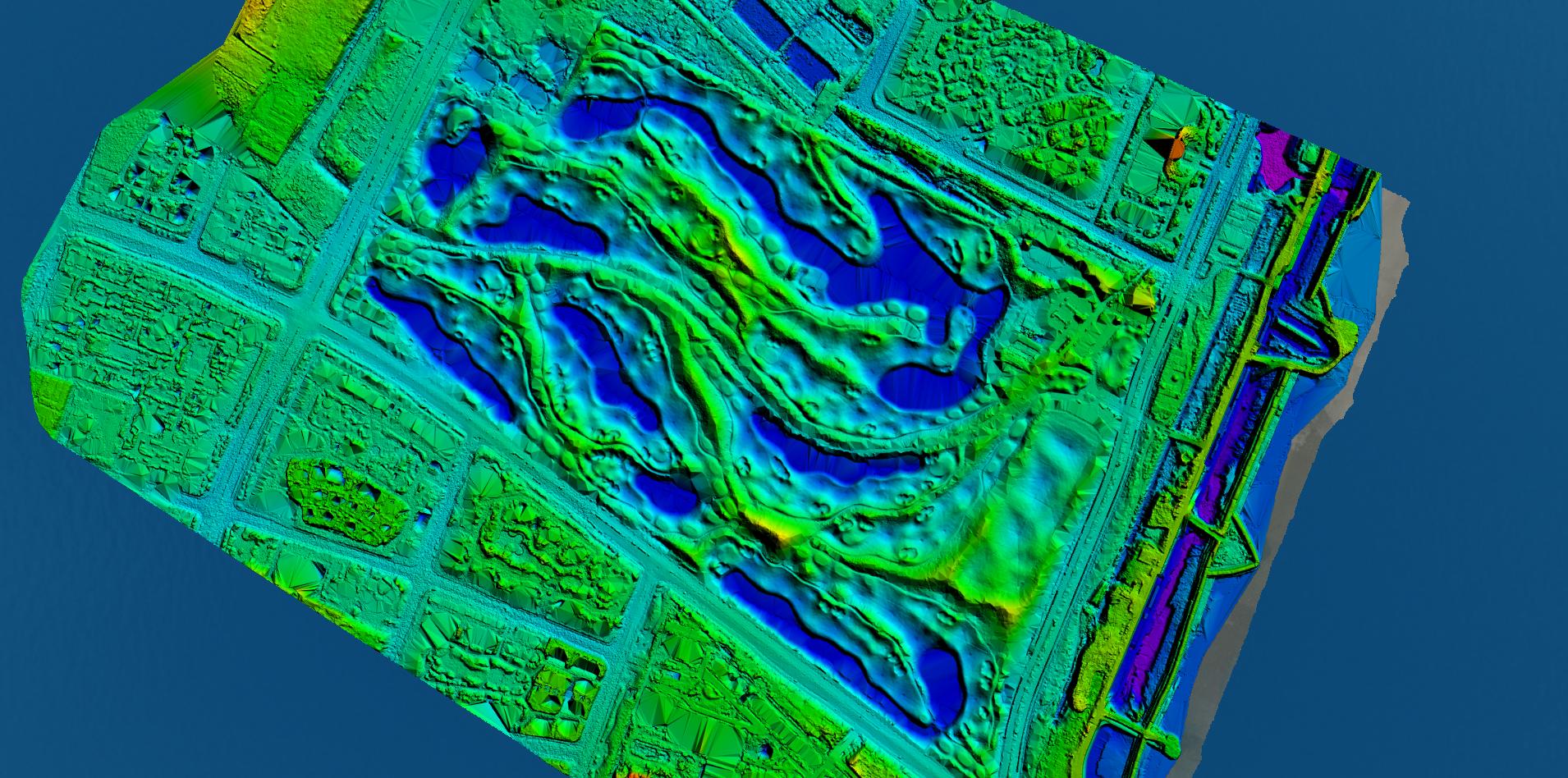DEM HSV elevation colorization from a real project
