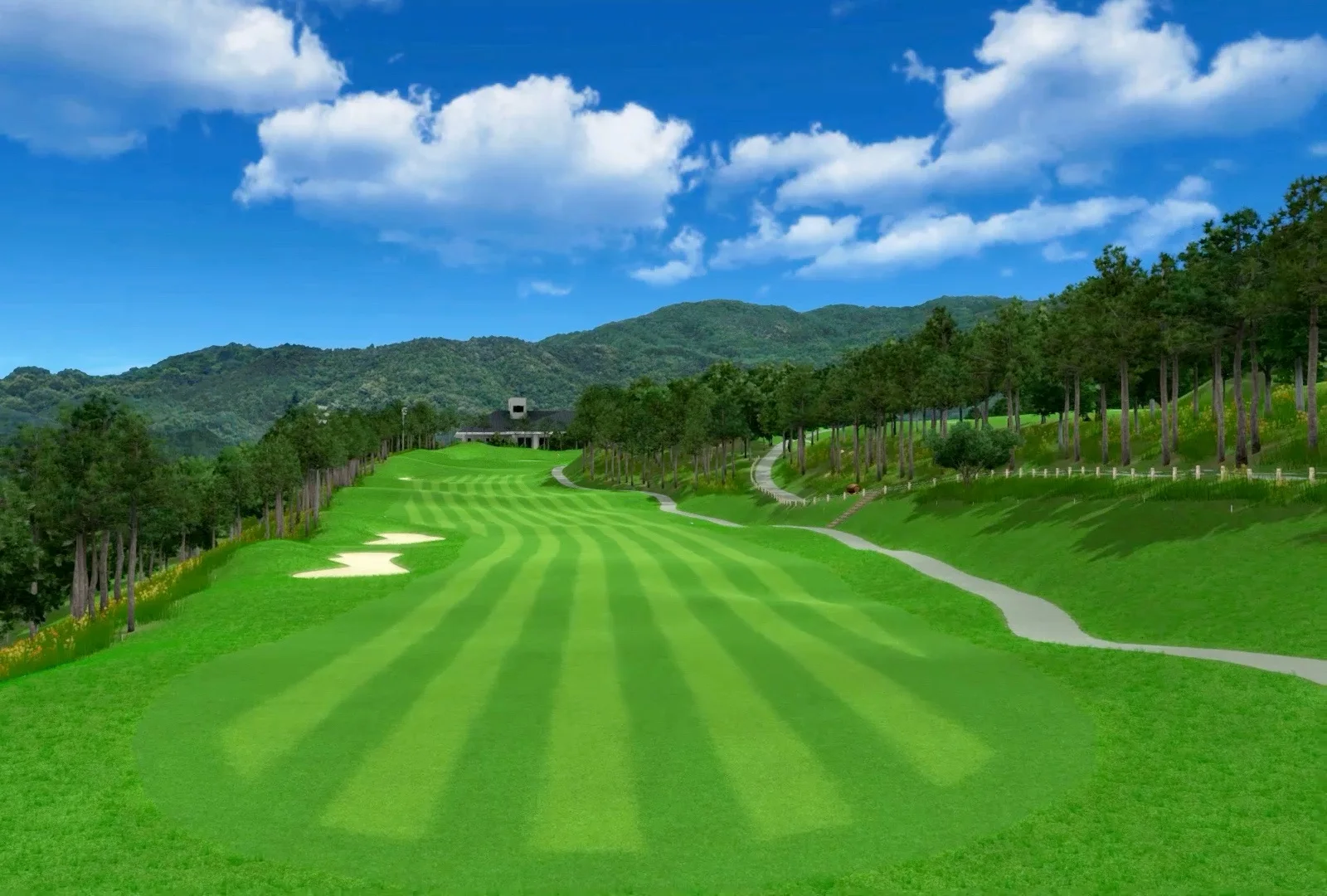 Golf fairway digital environment produced by Quandao Technology